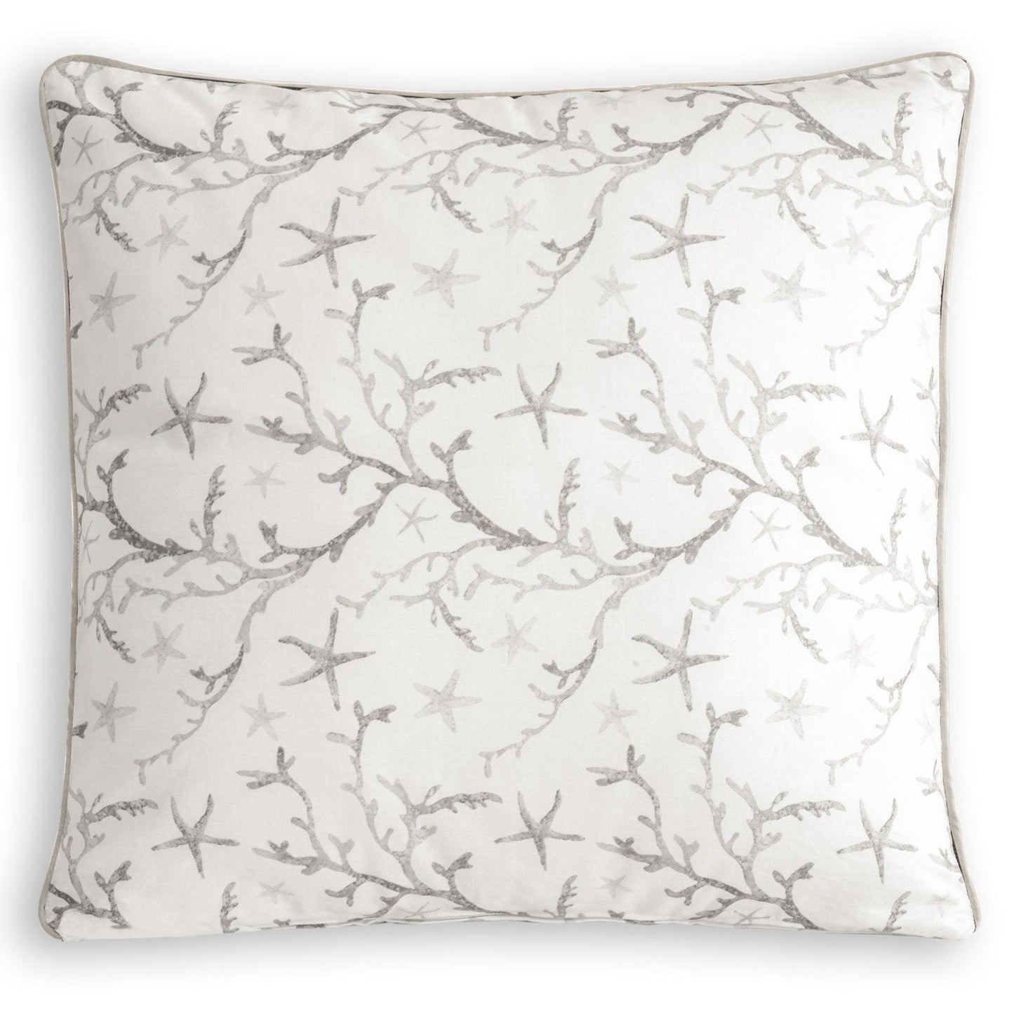 Cuscino Arredo in Puro Cotone Fantasia Corallo - Kos Cuscini Arredo Lisola Grigio