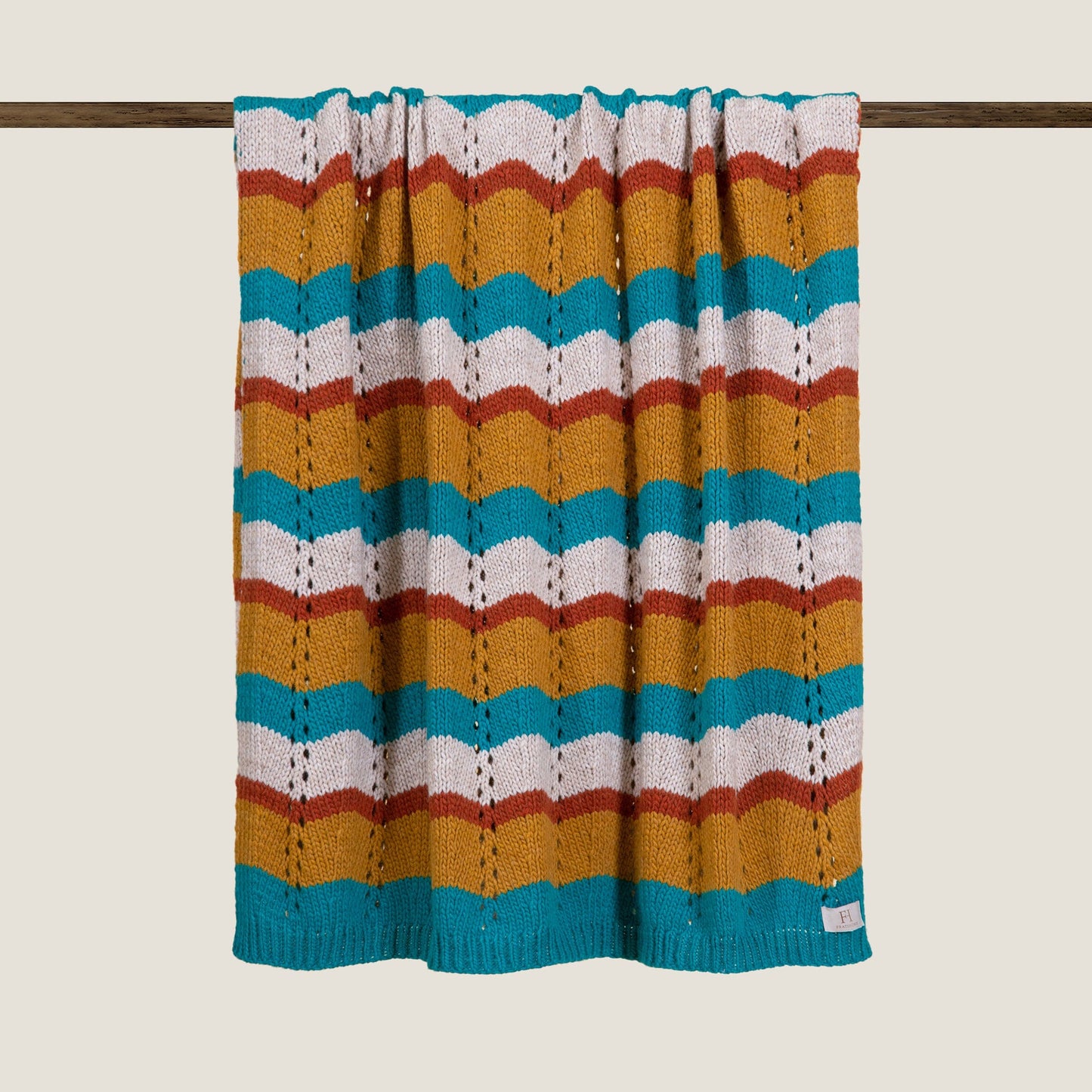 Plaid a Maglia in Misto Lana Fantasia - Carezze Plaid Frati Home Plaid Turchese