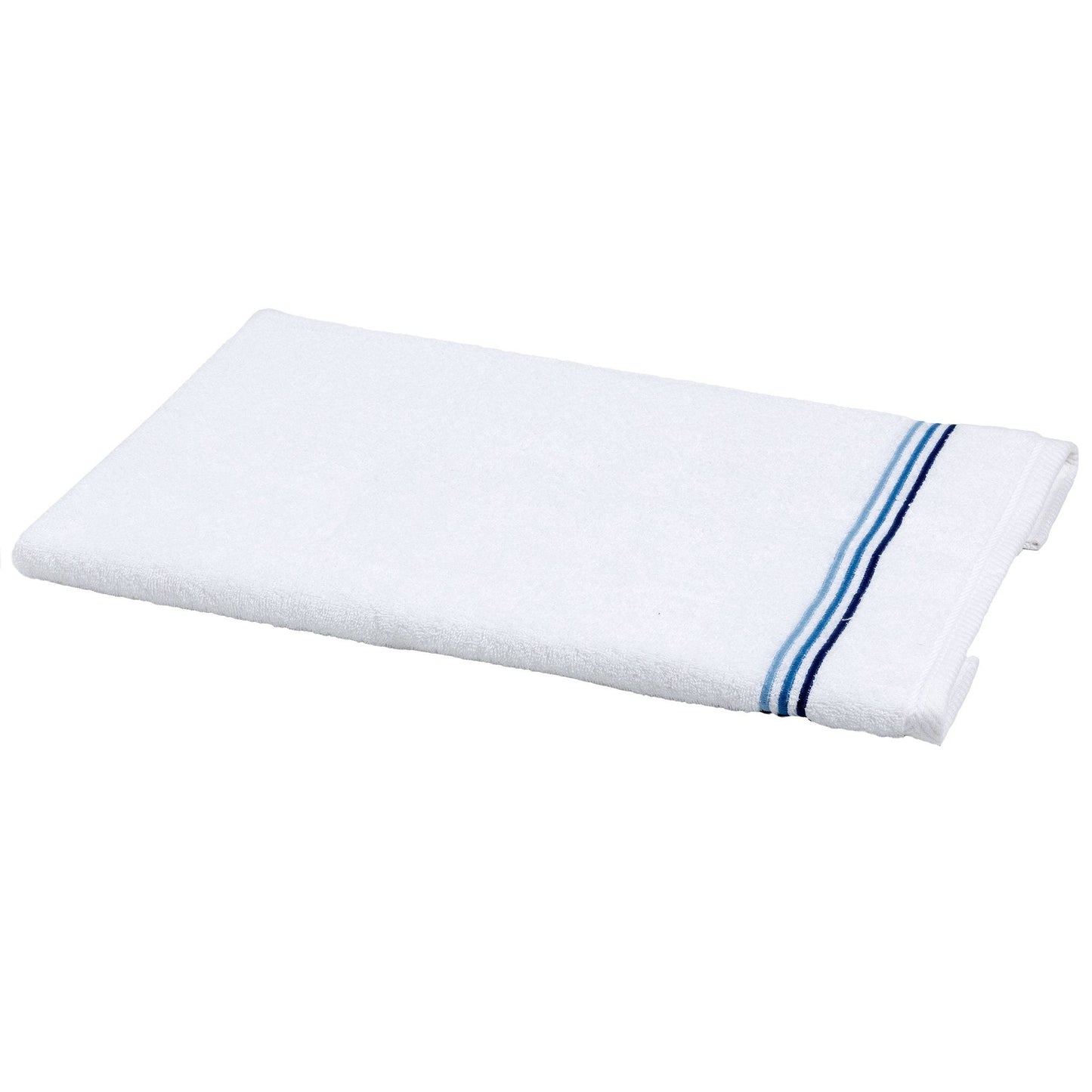 Telo da Bagno in Spugna con Triplo Ricamo Bacchetta - Mururoa Telo spugna Dea Bianco/Navy