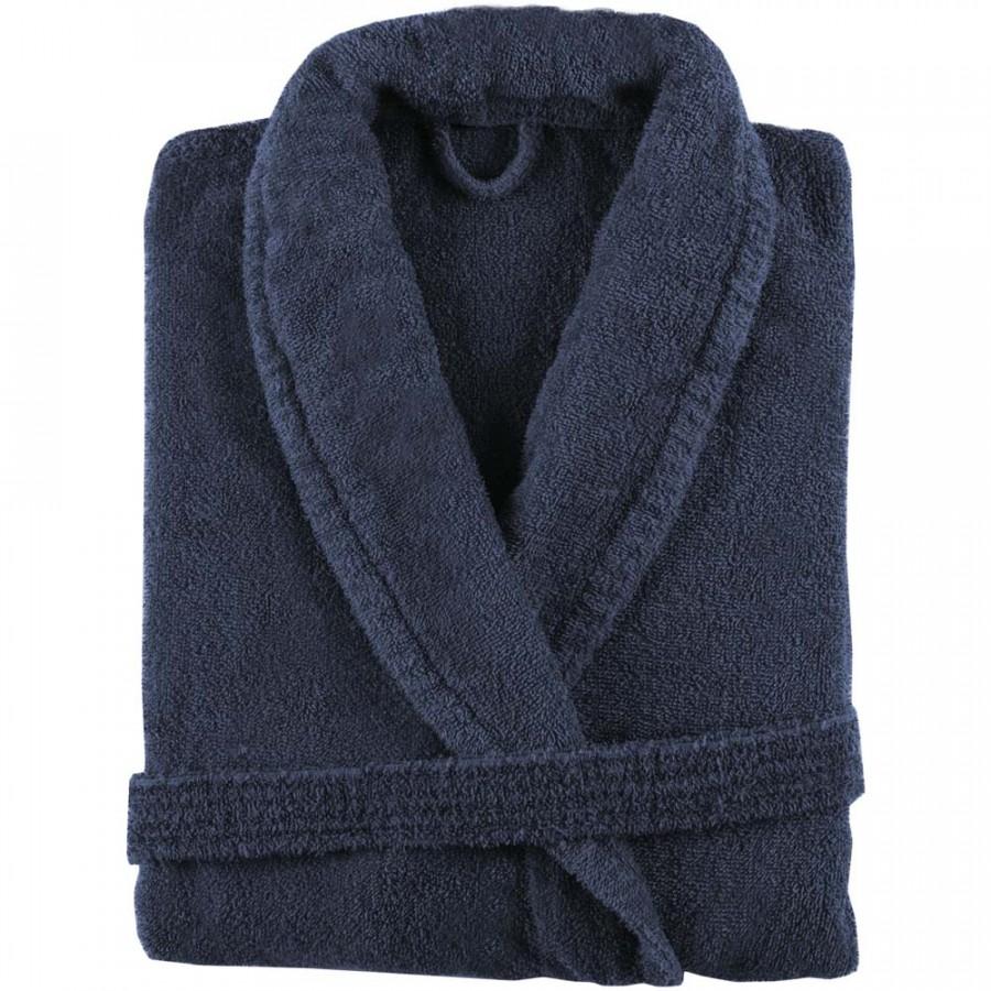 Accappatoio in Microspugna di puro cotone con collo a scialle - New Plus Accappatoio Sorema Denim Scuro MEDIUM