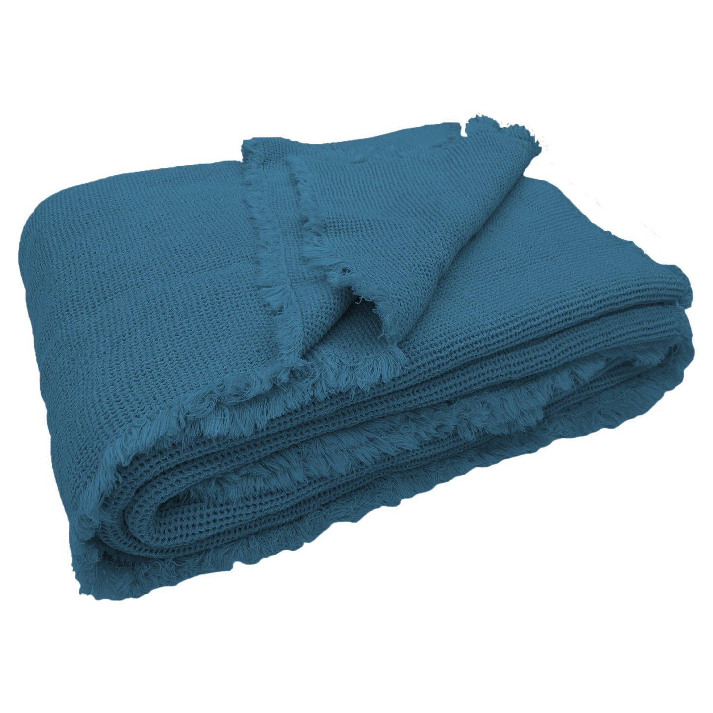 Copriletto in Cotone a Nido D'ape Stonewashed No Stiro - Canis Copriletto Bianca Singolo Denim